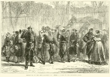 Vertrek van het 10e Regiment Nationale Garde naar de voorposten, oktober 1870