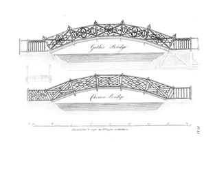 Ontwerpen voor tuinbruggen, gepubliceerd 1773