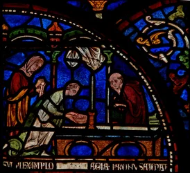 Detail uit het Wonderraam met de genezing van Edwin van Berkhampstead