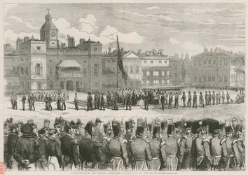 Uitdeling van de Krim-medailles door Hare Majesteit bij de Horse Guards