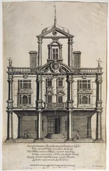 Dukes Theatre, Dorset Gardens, gegraveerd door W. Sherwin (c.1645-1711) 1673