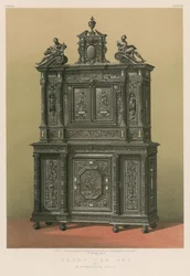 Ebbenhouten kabinet door M Fourdinois, Parijs