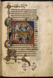 Egerton MS 3277, f.123r, Grote gehistorieerde initiaal 