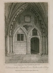 Ingang naar de Kapittelzaal, Westminster Abbey, Londen