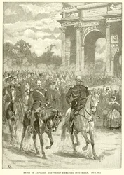 Intocht van Napoleon en Victor Emmanuel in Milaan