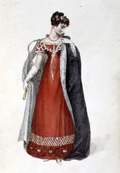 Avondjurk of baljurk, modeplaat uit Ackermann