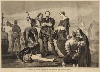 Executie van Spaanse patriotten tijdens het bewind van keizer Karel V