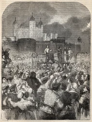 Executie van de Hertog van Northumberland op Tower Hill - 1553 (John Dudley)