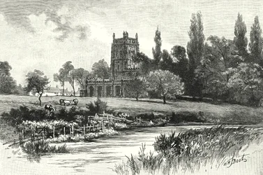 Fairford, vanaf de Colne (gravure)