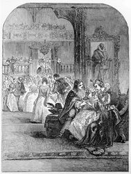 Eerste Ontmoeting van Prins Charles (1600-49) met Prinses Henrietta (1609-69) in Parijs