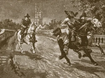 Vlucht van Charles uit Oxford, illustratie uit Cassells Illustrated History of England