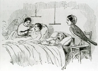 Florence Nightingale en een van haar verzorgende engelen in de Krim