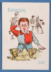 Voetballende Zoon, uit het Happy Families kaartspel, ca. 1890-1900