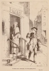 Franklins Aankomst in Philadelphia