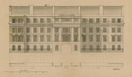 Vooraanzicht van Furnivals Inn, Holborn, Londen