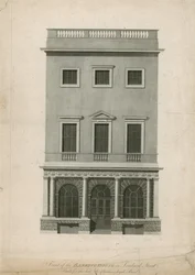 Voorzijde van het bankhuis in Lombard Street, gebouwd voor wijlen Sir Charles Asgill, Bart