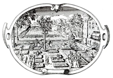 Frontispice, uit The Herball, door John Gerard (1545-1607), gepubliceerd 1597