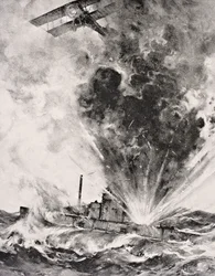 Duitse onderzeeër gebombardeerd en gezonken op 26 augustus 1915, uit 
