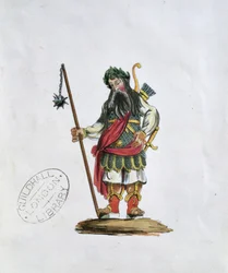 Gog, illustratie van een van de Guildhall-standbeelden van de legendarische reuzen