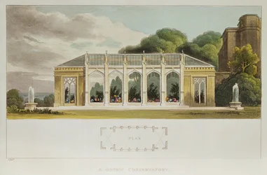 Gotische kas, 1832 (kleurengraving)