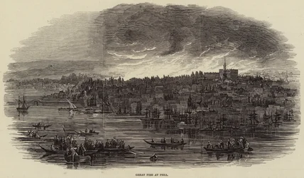 De Grote Brand in Pera (gravure)