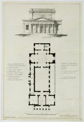 Grondplan van de Lagere Vergaderzalen, Bath, gegraveerd door Charles Hullmandel