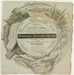 H A Barkers uitzicht op Groot Caïro, geschilderd op 10.000 vierkante voet canvas, Panorama, Leicester Square, Londen