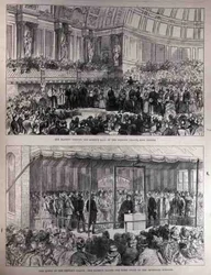 Hare Majesteit Opent de Queens Hall van het Volkspaleis en Legt de Eerste Steen van de Technische Scholen, uit The Illustrated London News, 21 mei 1887