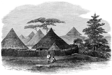 Huis in Magdala, uit De Britse expeditie naar Abessinië, 1868