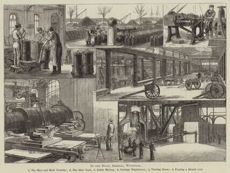 In het Koninklijk Arsenaal, Woolwich (gravure)