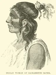 Indiaanse vrouw van de Sacramento-rivier