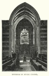 Interieur van Rugby Chapel (gravure)