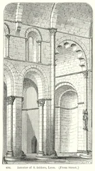 Interieur van S Isidoro, Leon (gravure)