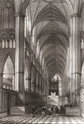 Interieur van Westminster Abbey, City of Westminster, Londen, Engeland