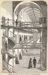 Interieur van het House of Detention, Clerkenwell, illustratie uit The Criminal Prisons of London and Scenes from Prison Life door Henry Mayhew en John Binny, uitgegeven in 1862
