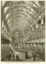Interieur van de Joodse Synagoge, Great Portland Street