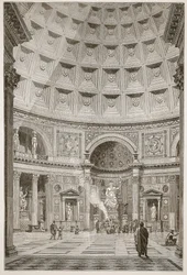 Interieur van het Pantheon in Rome (gerestaureerd)