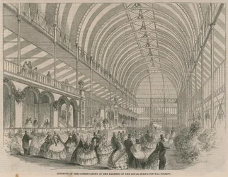 Interieur van de kas in de tuinen van de Royal Horticultural Society