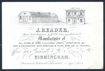 J Reader, voorman bij Porter & Co, handelskaart