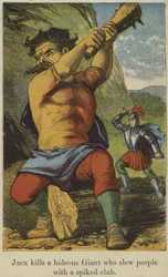 Jack doodt een afschuwelijke reus die mensen met een spijkerknots doodde