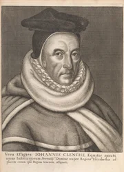 John Clenche, uit Historische Gedenktekens van de Engelse Wetten door William Dugdale, Londen 1666
