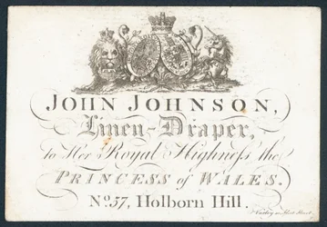 John Johnson, linnenhandelaar, handelskaart