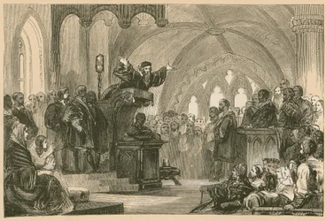 John Knox preekt in St. Andrews