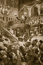 Joseph Chamberlain in Bingley Hall, Birmingham op 4 november 1903