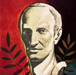 Julius Caesar, vermoord op de Iden van maart 44 v.Chr.
