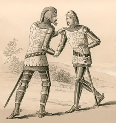 Koning Edward III begroet zijn zoon, de Zwarte Prins, na de slag bij Crecy