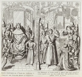 Koning Edward III daagt Filips de Valois, Koning van Frankrijk, uit
