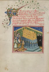 Koning Hendrik VI bezoekt het heiligdom van St. Edmund, illustratie uit de 