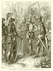 Koning Hendrik V en de Sire de Helly bij Agincourt, 1415