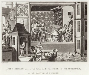 Koning Richard bezoekt zijn Oom, de Hertog van Gloucester, in zijn Kasteel van Pleshy